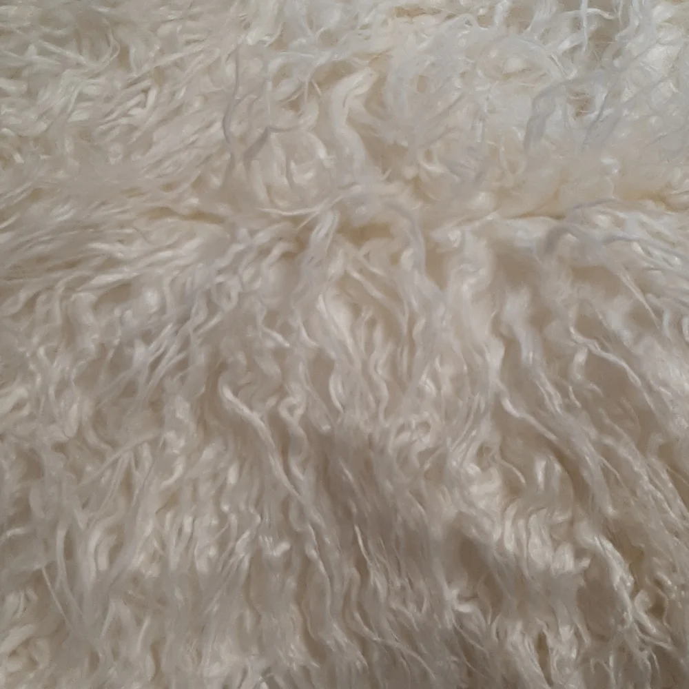 (2) NEW DIKOAINA MONGOLIAN FAUX FUR PILLOW COVER CUSHION CASE NATURAL COLOR